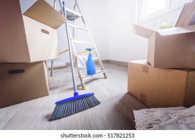 Empty Room Full Cardboard Boxes - Super Maid LLC